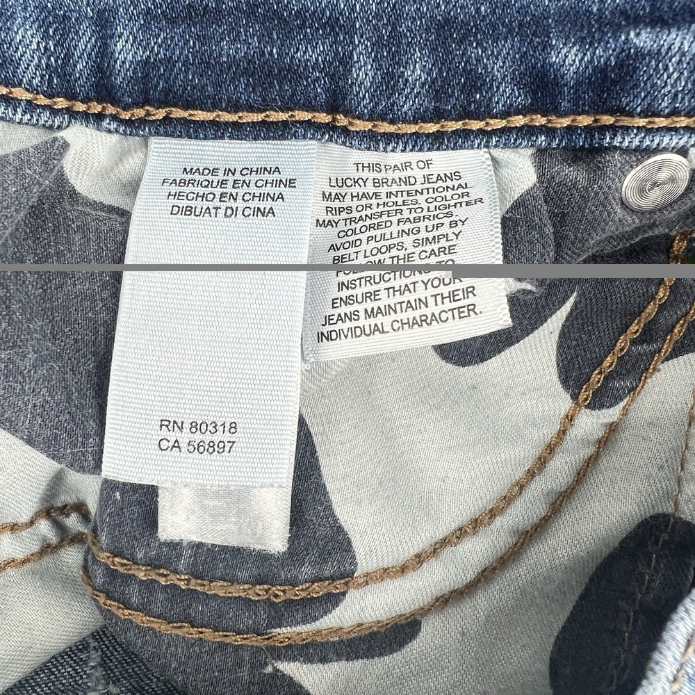 Lucky Brand Brooke Legging Jeans Women 8/29 Blue Skinny Distressed Raw Hem - Picture 11 of 11
